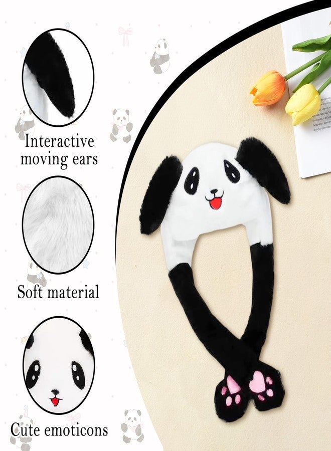 Flavizo Animal Hat with Ears Moving | Pressing Jumping Hat for Cosplay Party & Dress Up | Cute Panda Plush Headwear | Unique Panda Gifts for Women, Girls, Kids - Image 3